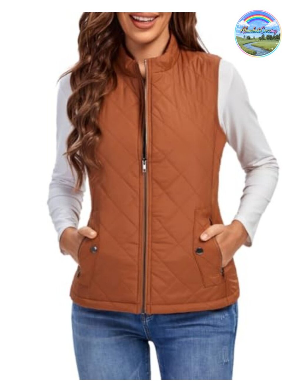 Quilted Puffer Vest Lightweight Warm Zip Up Gilet for Layering